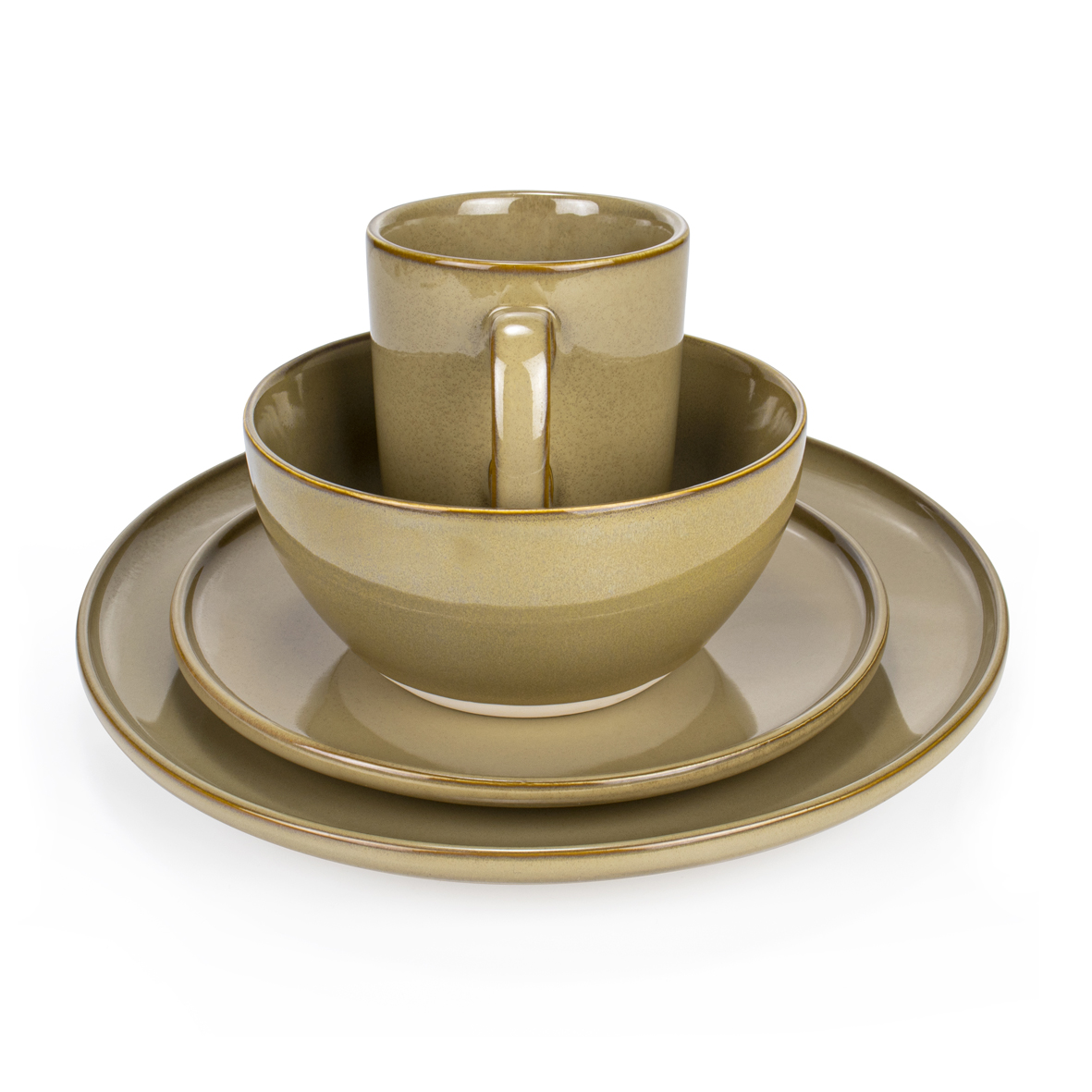 16PCS-Dinnerware Dish Set(Brown