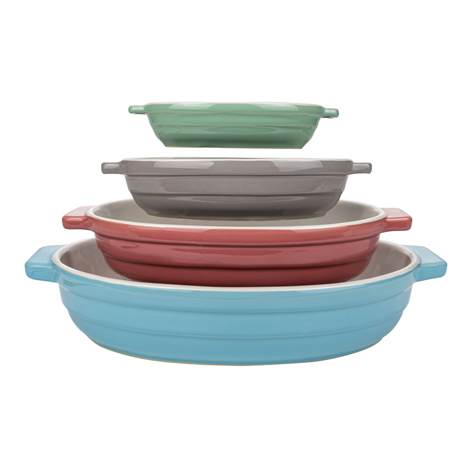 4PCS Oval Baker Dish