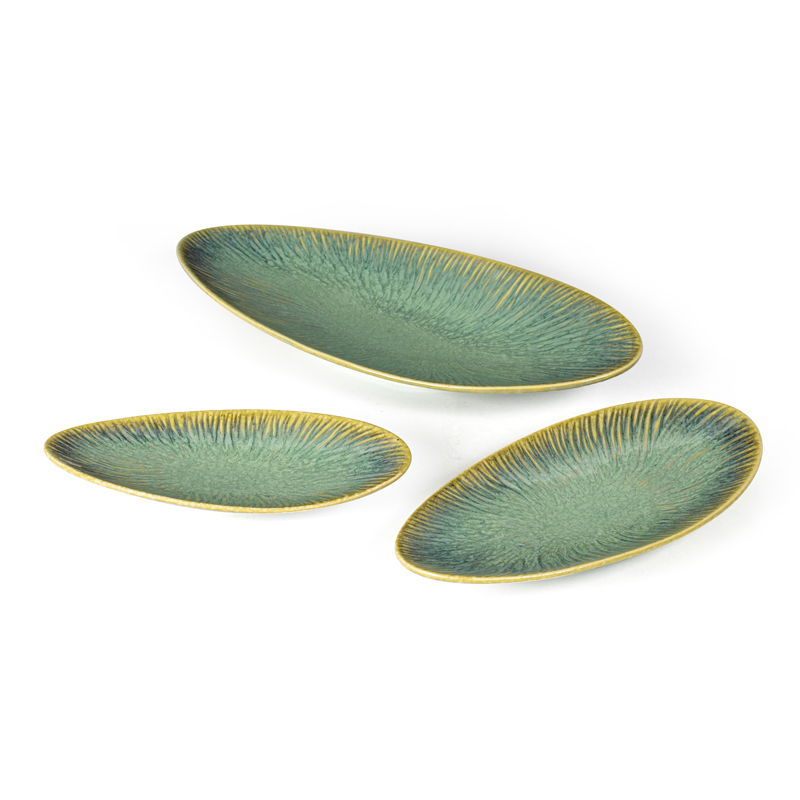 3pcs oval plates